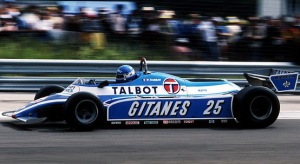 Patrick Tambay takes his new Ligier around Dijon